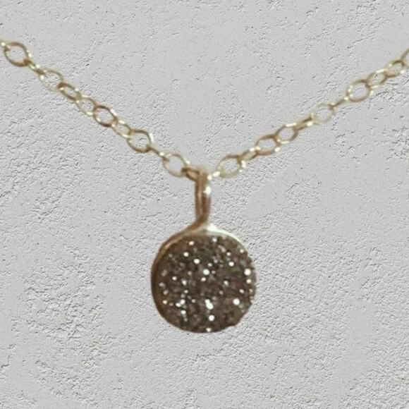 Gray Druzy Quartz and 925 Necklace - Picture 2 of 4